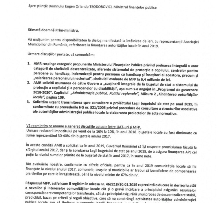 AMR respinge propunerile Ministerului Finanțelor Publice