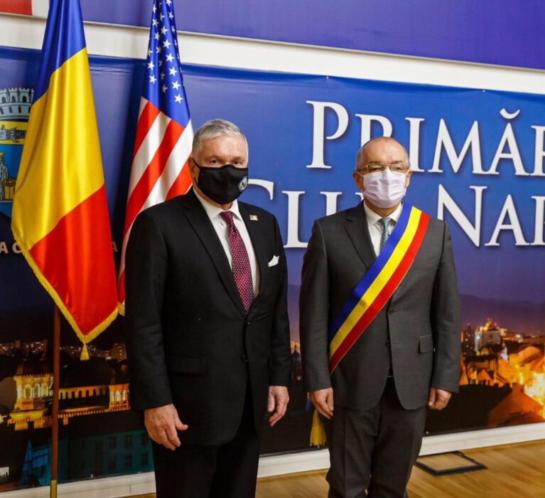 Ambasadorul SUA în România în vizită la Primăria Cluj-Napoca
