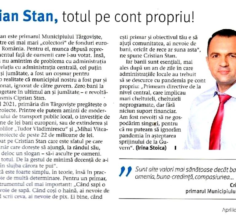 Cristian Stan în TOP 10 manageri din administrație al revistei Capital