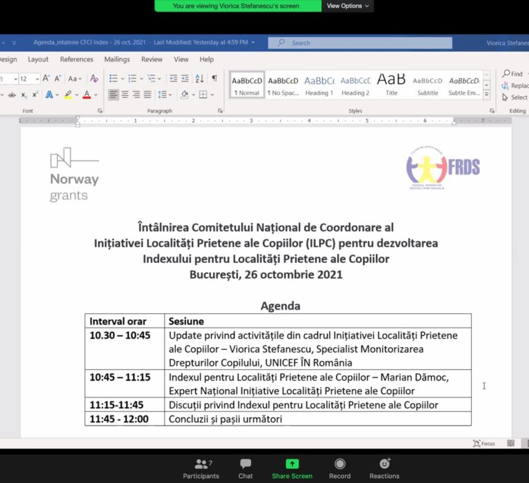 Comitetul Național de Coordonare al Inițiativei Localități Prietene ale Copiilor (CNC-ILPC)